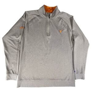 Texas Longhorns Champion‎ 1/4 Zip Sweatshirt Mens L Gray/Orange Long Pullover